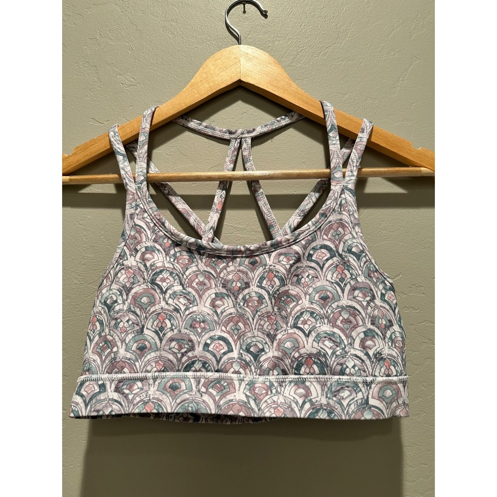 Gaiam Purple Strappy Sports Bra Size Small Athleisure Work Out Gym Travel